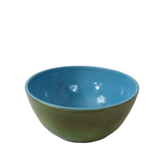 Vintage Handcrafted Green Blue Ceramic Bowl Signed J K Dryden Original 1983 - Picture 5 of 8